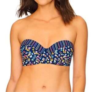 Vera Bradley Reversible Wildflower Ditsy & Wildflower Stripe Charlotte BikiniTop